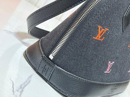Modern Premium Black Embroidered Denim Shoulder Bag