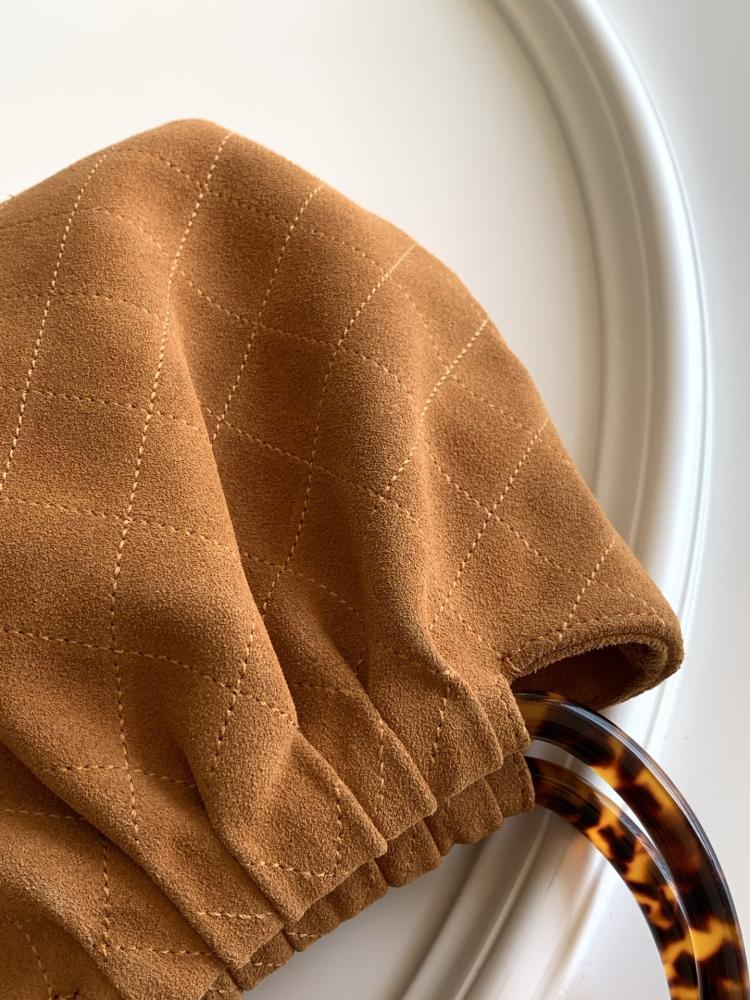 Suede Top Handle Bag