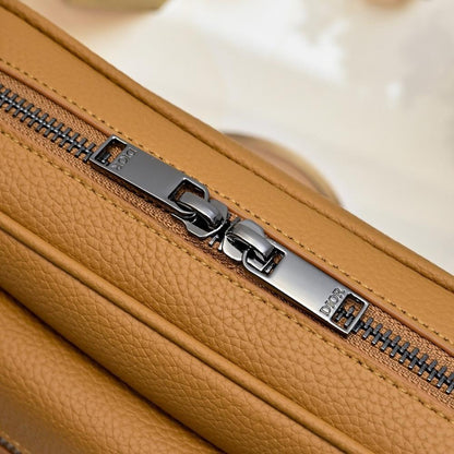 Modern Refined Black Monogram Leather Crossbody Bag