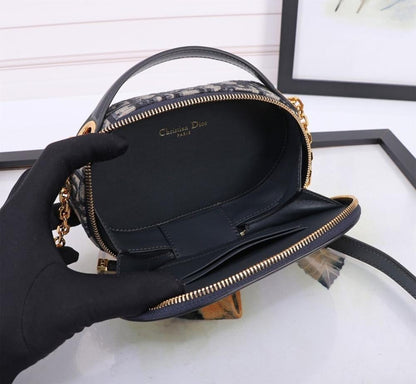 Modern Elegant Black Calfskin Shoulder Bag