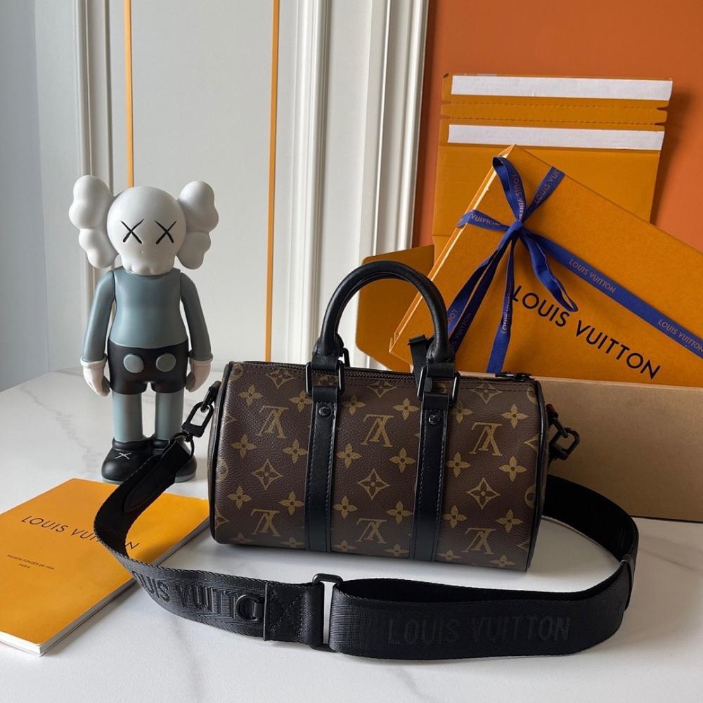 Keepall Green Leather Travel Bag