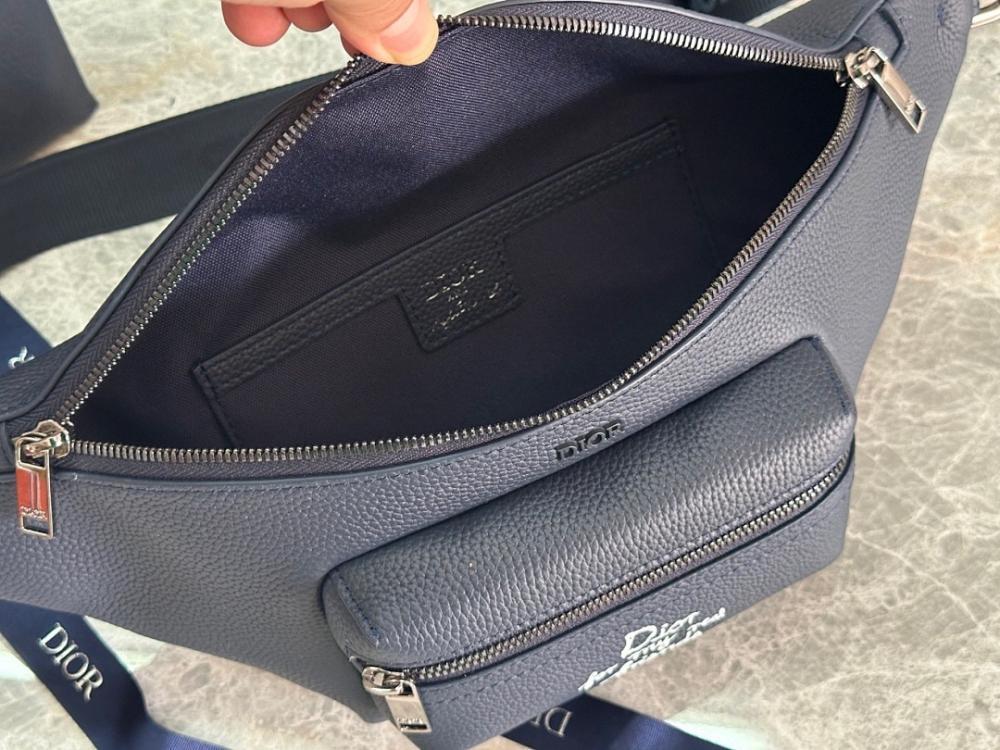 Elegant Refined Blue Calfskin Bag