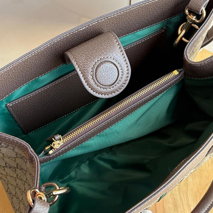 Ophidia Brown Top Handle Bag
