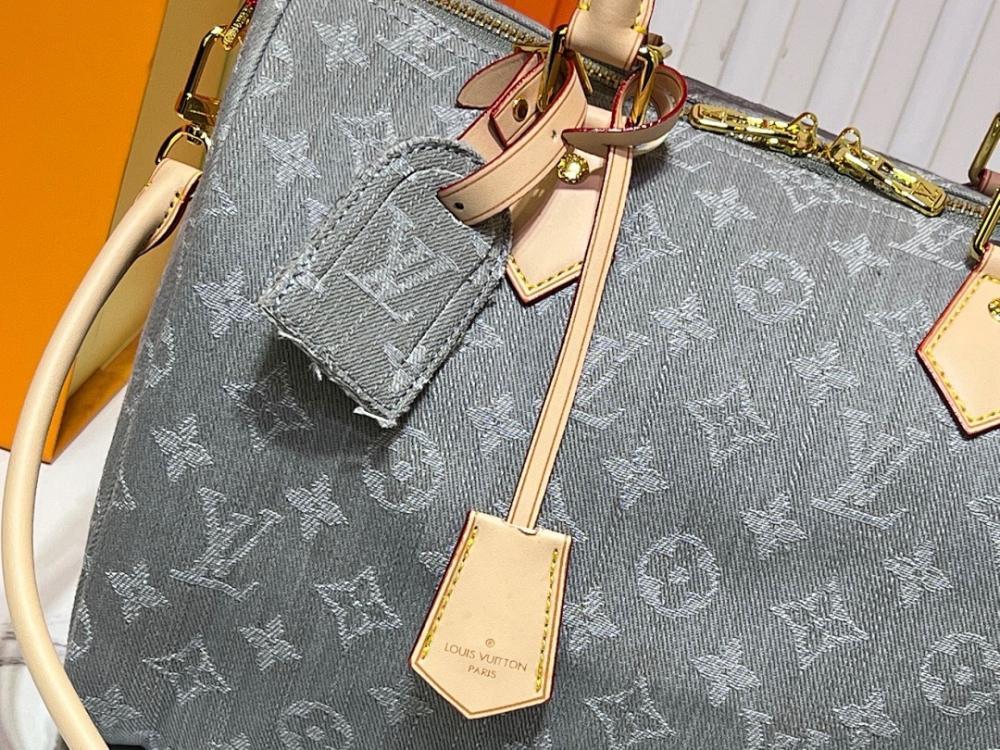 Modern Luxury Denim Top Handle Bag