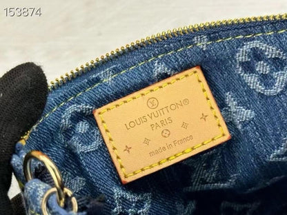 Italian-Inspired Luxury Denim Top Handle Bag