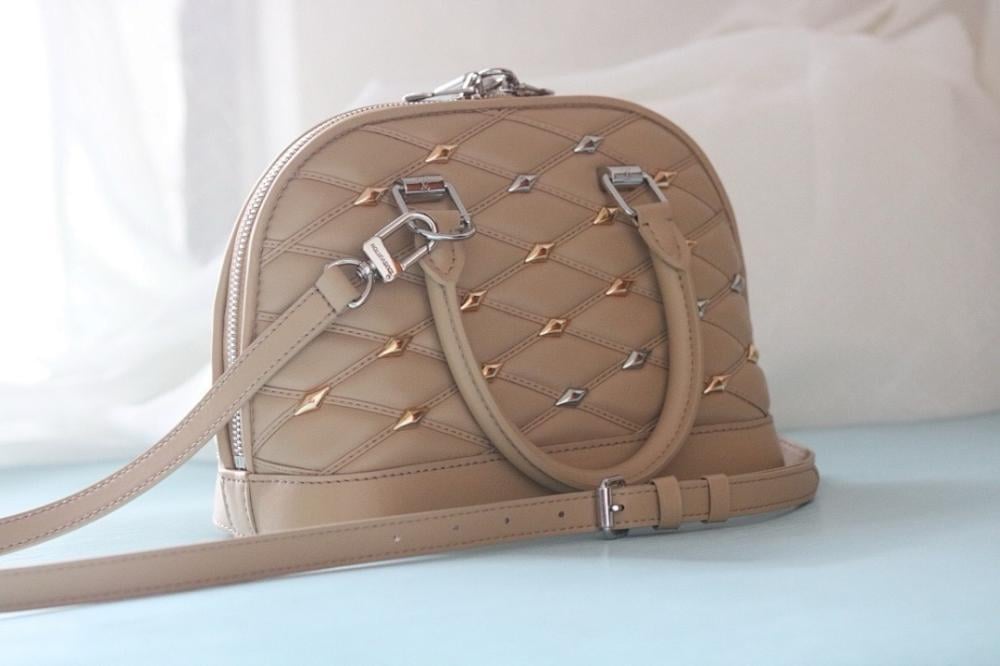 Classic Modern Studded Lambskin Shoulder Bag