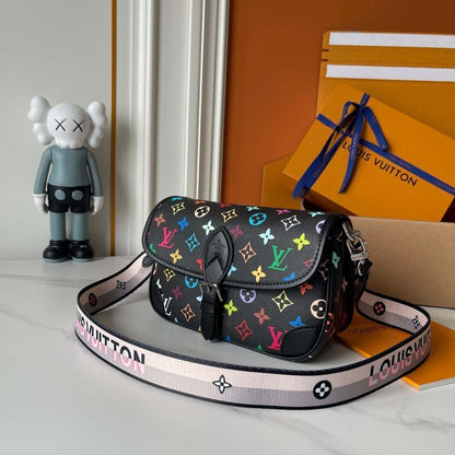Diane Embroidered Leather Shoulder Bag