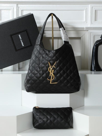 Icare Black Lambskin Tote Bag
