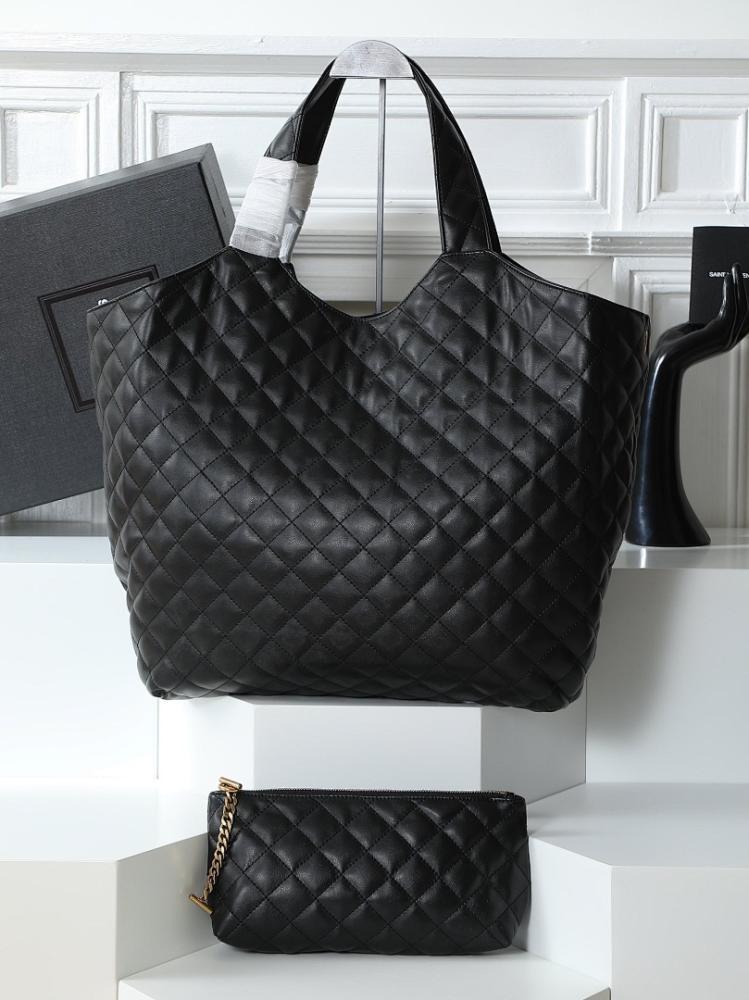 Icare Black Leather Shoulder Bag