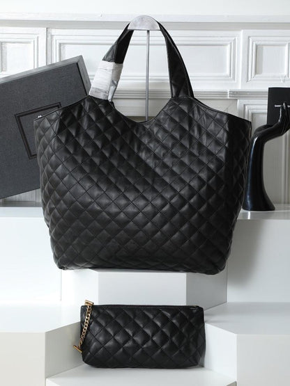 Icare Black Leather Shoulder Bag