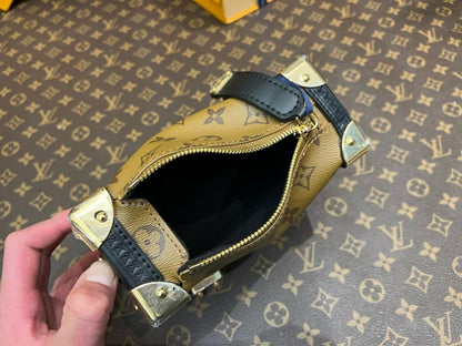 Italian-Inspired Luxury Black Studded Leather Travel Bag