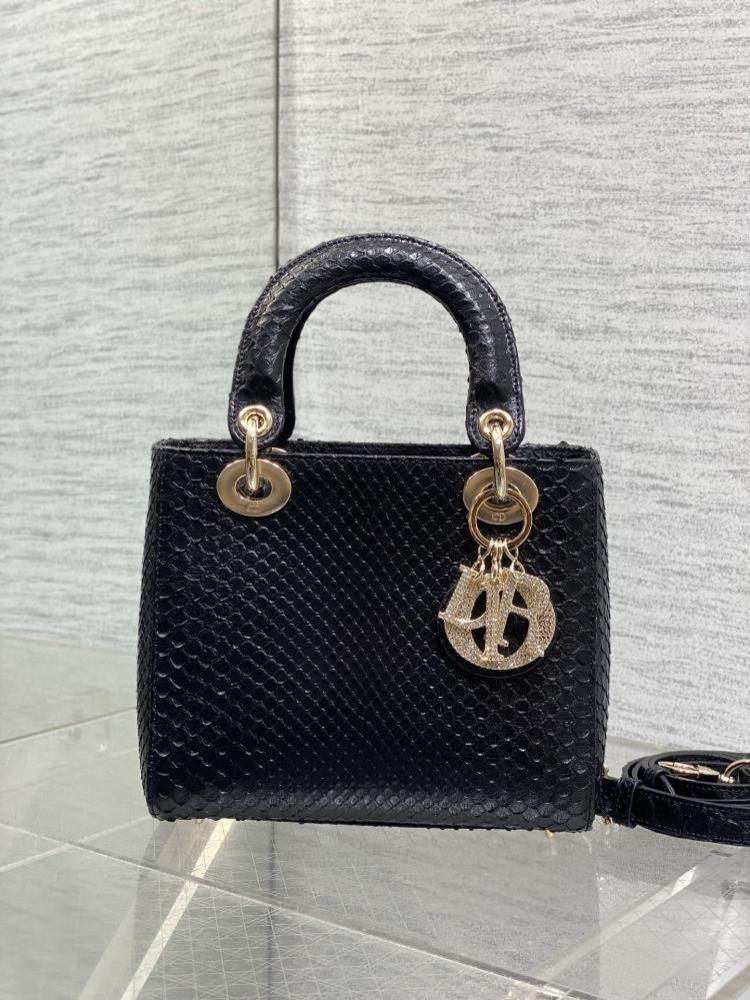 Mini Lady Bag in Black Python
