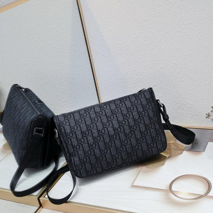 Modern Refined Black Printed Crossbody Bag