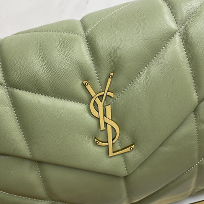 Alma Green Quilted Lambskin Shoulder Bag