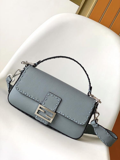 Baguette Leather Top Handle Bag