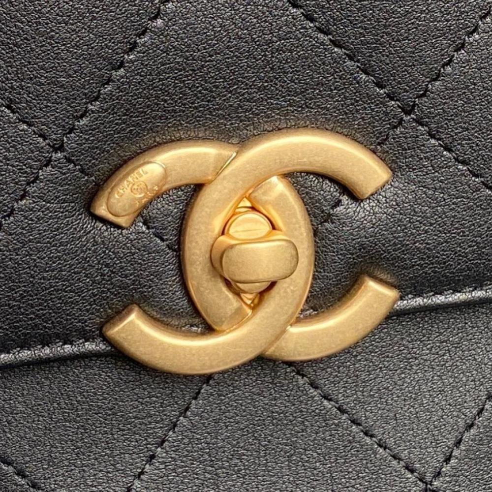 Gold Calfskin Top Handle Bag