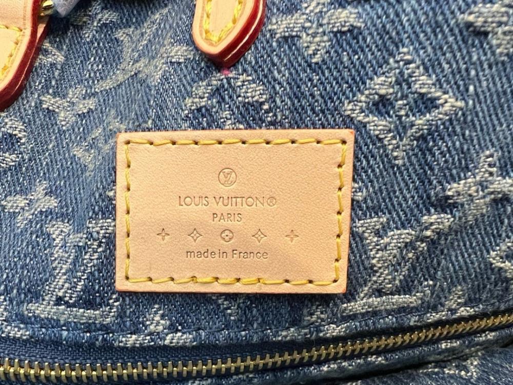Italian-Inspired Stylish Blue Embroidered Denim Top Handle Bag