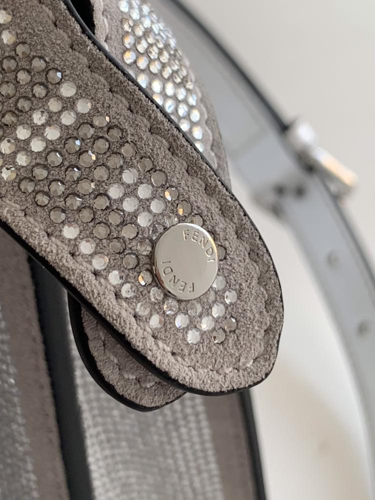 Silver Crystal-Embellished Shoulder Bag