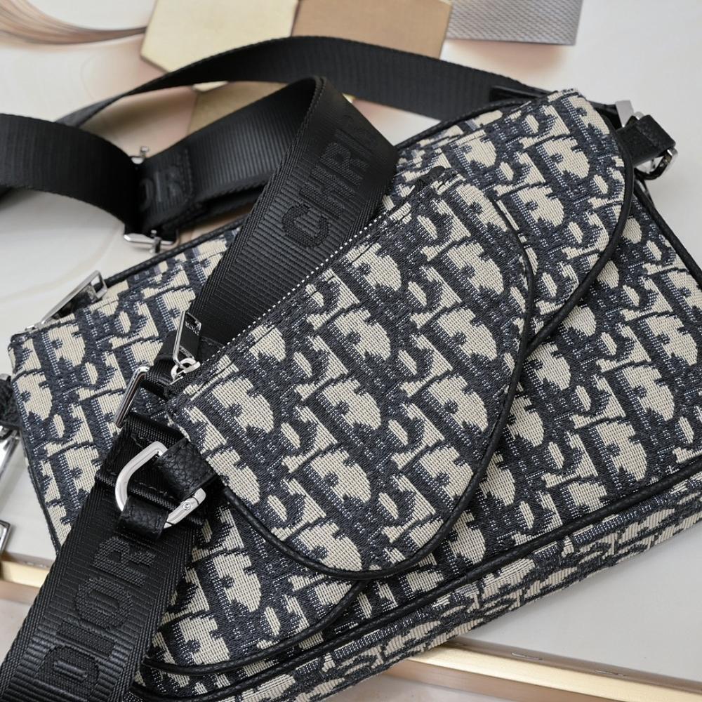 Saddle Black Printed Jacquard Shoulder Bag