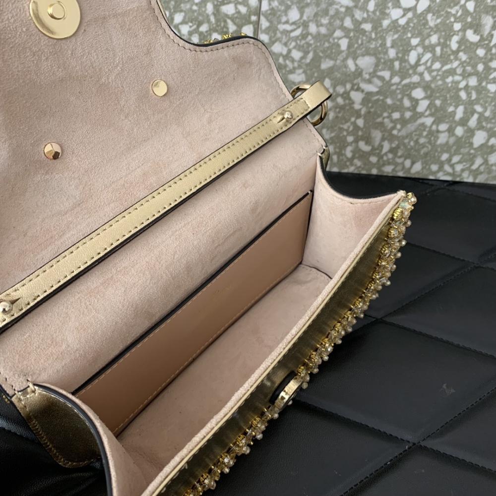 Crystal-Embellished Shoulder Bag
