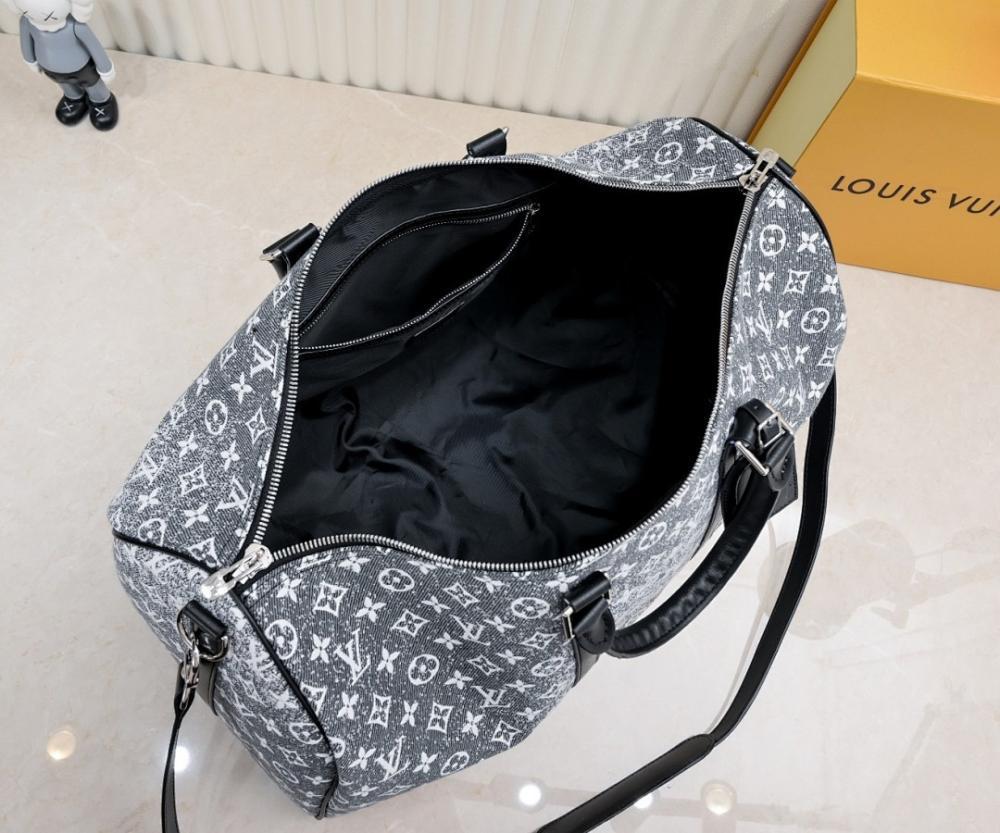 Luxury Refined Monogram Denim Top Handle Bag