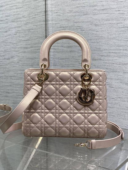 Alma Pink Lambskin Top Handle Bag