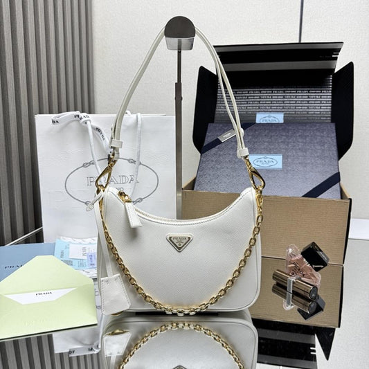 Saffiano Leather Hobo Bag