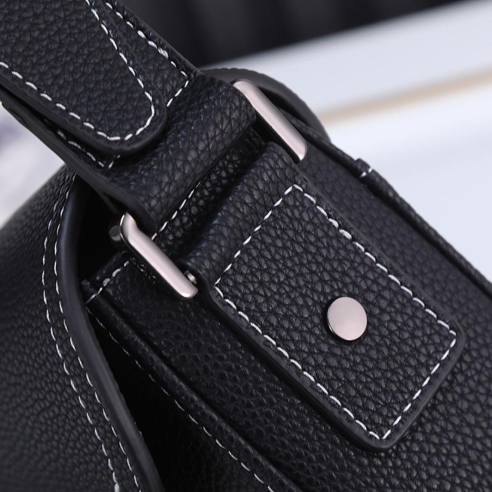 Modern Italian-Inspired Black Printed Calfskin Shoulder Bag