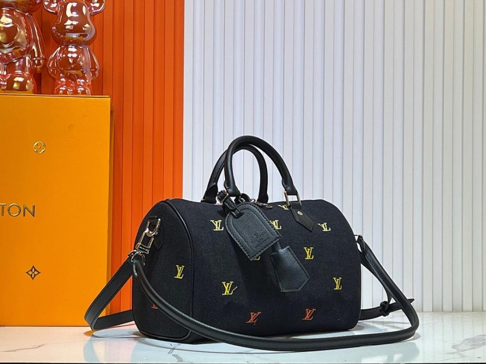 Modern Stylish Embroidered Denim Top Handle Bag