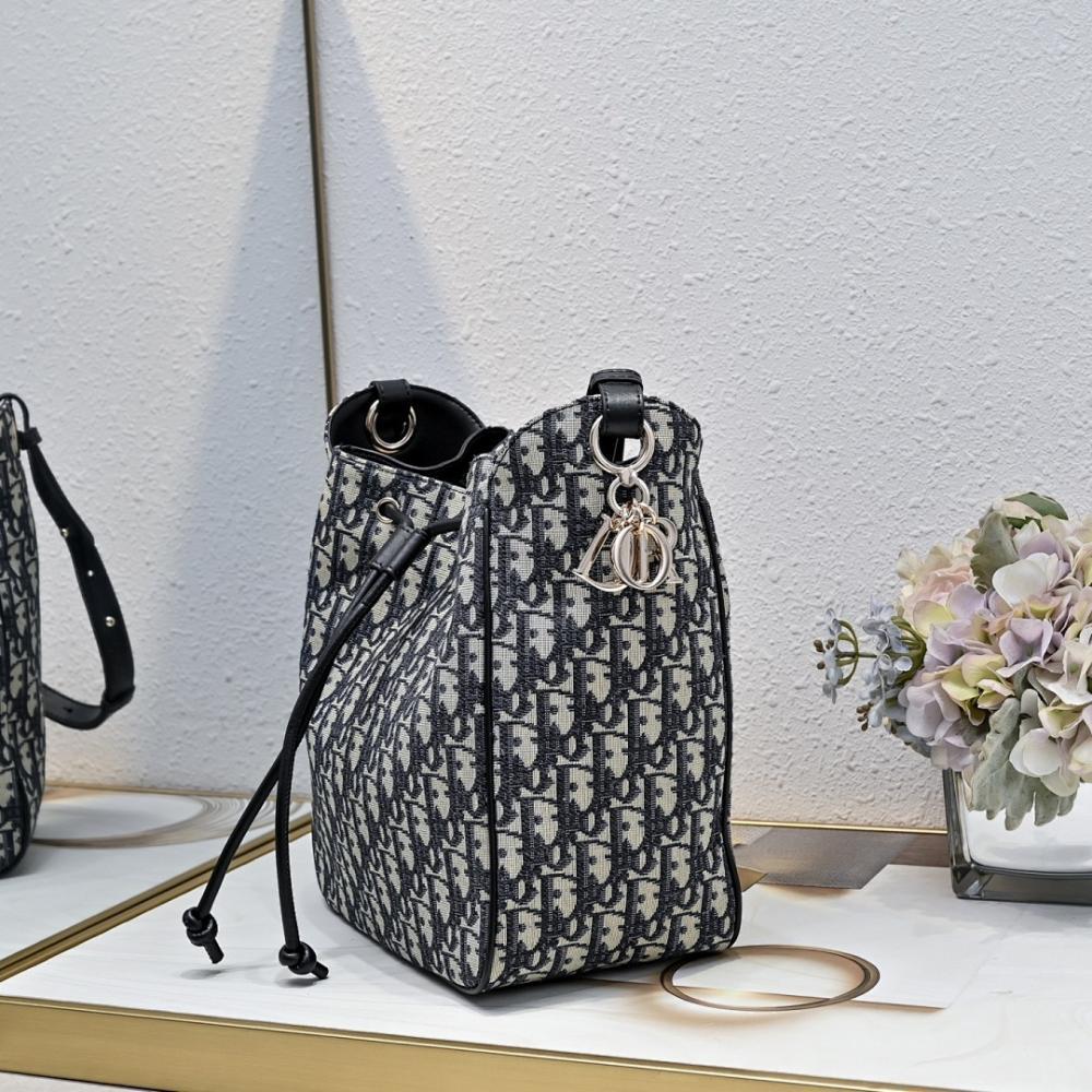 Classic Elegant Gold Embroidered Lambskin Bucket Bag – Special Edition