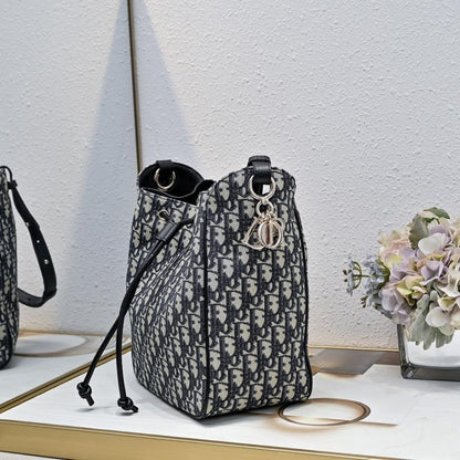 Classic Elegant Gold Embroidered Lambskin Bucket Bag – Special Edition