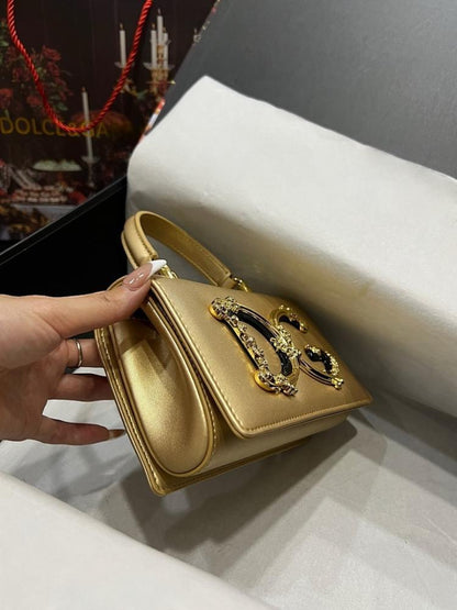 Elegant Refined Leather Top Handle Bag