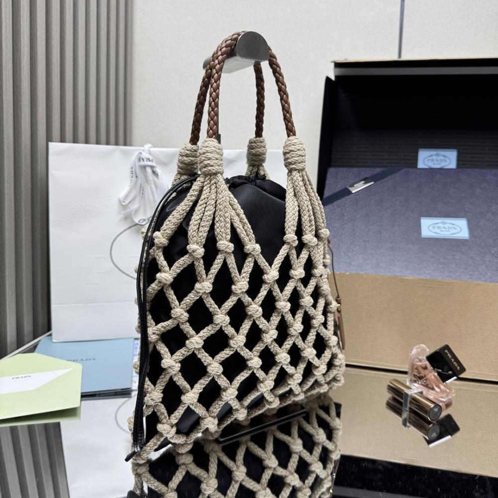 Woven Leather Top Handle Bag