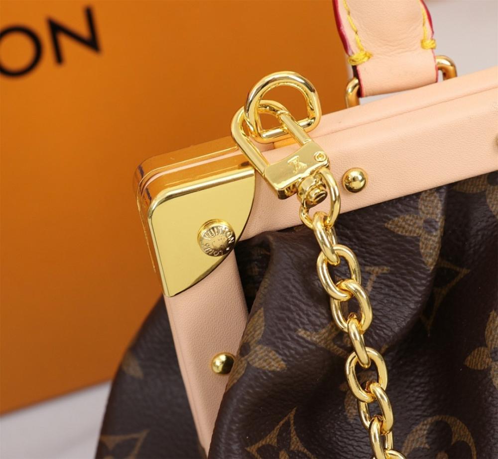 Classic Refined Monogram Leather Shoulder Bag