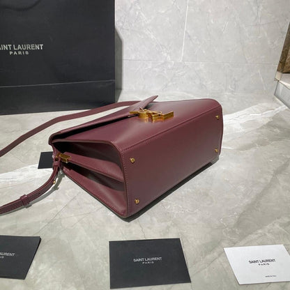 Luxury Brown Leather Top Handle Bag – Limited Edition
