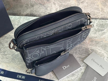 Luxury Elegant Blue Leather Shoulder Bag