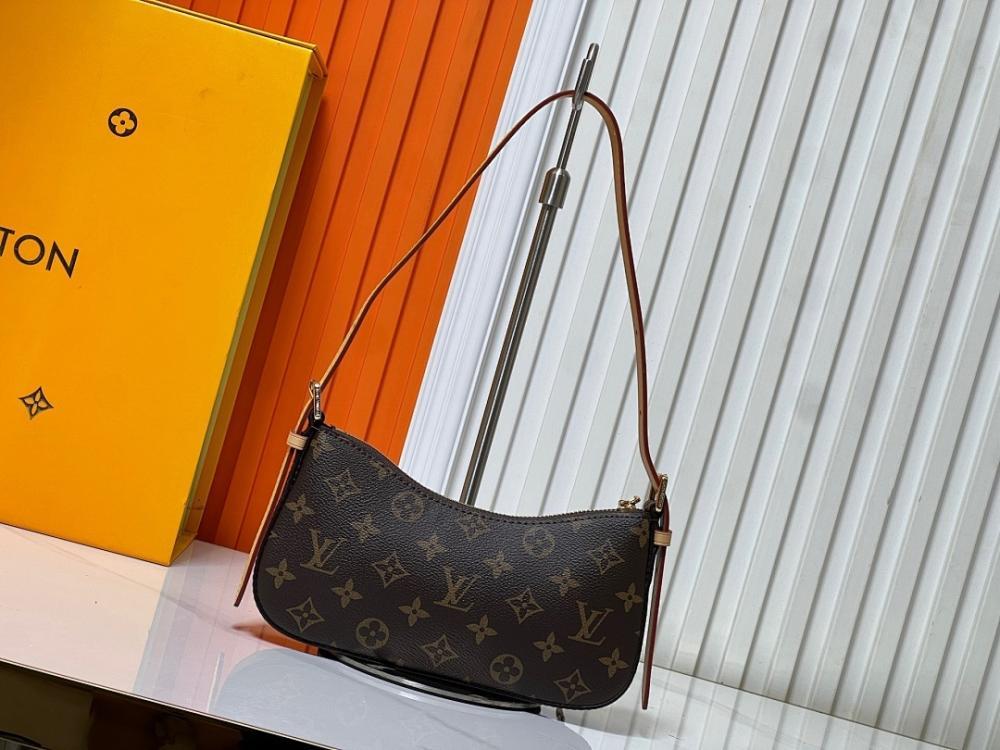 Luxury Elegant Monogram Denim Shoulder Bag