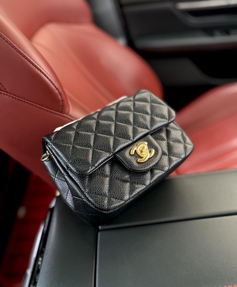 Classic Gold Leather Top Handle Bag