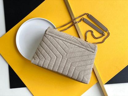 Modern Luxury Beige Leather Crossbody Bag
