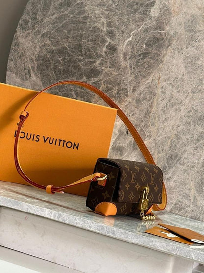 Classic Premium Monogram Calfskin Shoulder Bag