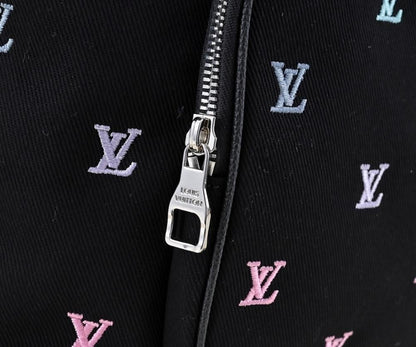 Elegant Refined Embroidered Denim Backpack