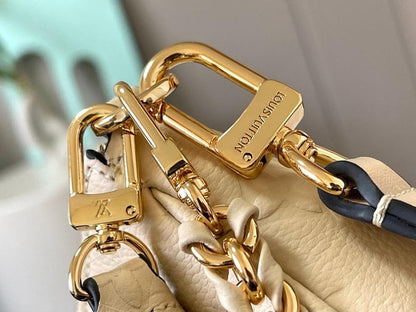 Elegant Refined Gold Monogram Jacquard Shoulder Bag
