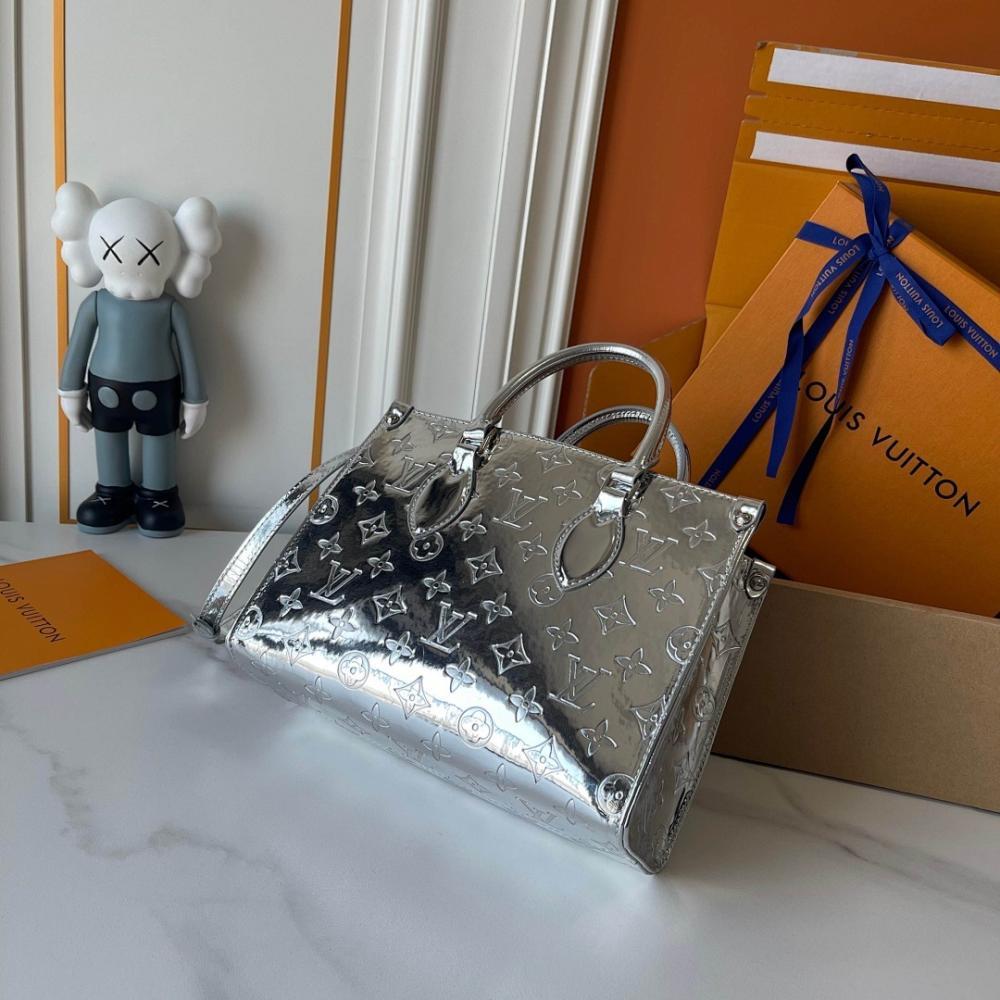 OnTheGo Silver Monogram Tote Bag