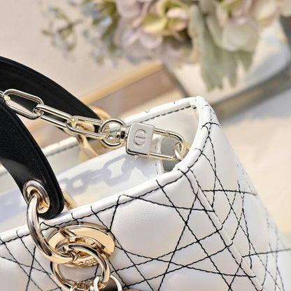 Italian-Inspired Elegant White Leather Shoulder Bag
